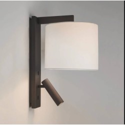 Ravello LED Reader Wall Lamp Switched in Bronze using 1 x 12W LED E27/ES and 4.5W 2700K LED Reader Spot (shade not included), Astro 1222020