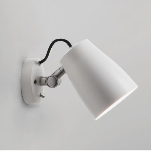 Atelier Switched Wall Light in Matt White IP20 with Adjustable Head using E27 lamp, Astro 1224012