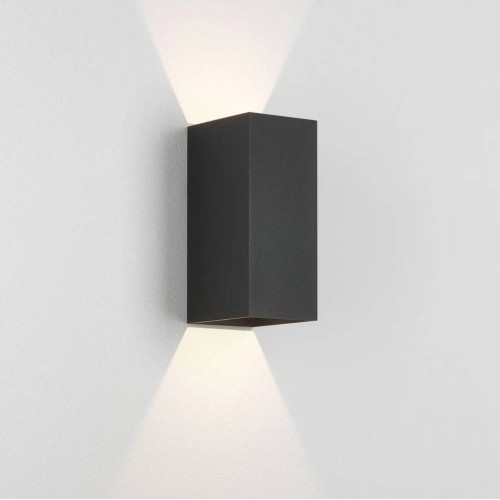 Kinzo 210 Textured Black Wall LED Lamp for Up/Down Lighting 12W 2700K 245lm IP20 rated Dimmable Astro 1398034