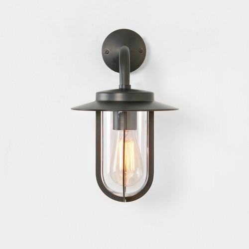 Montparnasse Outdoor Wall Light in Bronze with Clear Shade IP44 using 1 x 12W LED ES/E27 Astro 1096009