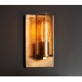 Fily Antique Brass Patina Wall Light with Champagne Lustre Glass 1x E27 LED/ES Filament Lamp