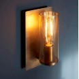 Fily Antique Brass Patina Wall Light with Champagne Lustre Glass 1x E27 LED/ES Filament Lamp