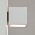 Pienza 140 Plaster Square Wall Light (Paintable) using 1 x E14/SES LED max. 7W IP20 Dimmable, Astro 1196001