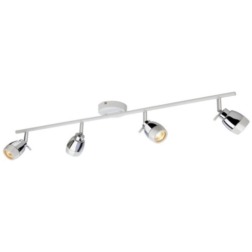 Firstlight 8204WH IP44 Four Ceiling Spots on a Bar in Marine White with Chrome