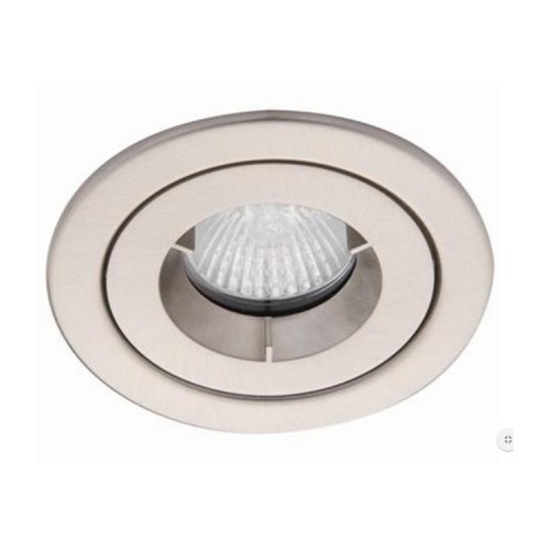 IP65 Satin Chrome Fixed Shower Round Downlight Fire Rated with 85mm Cutout GU10 iCage Mini