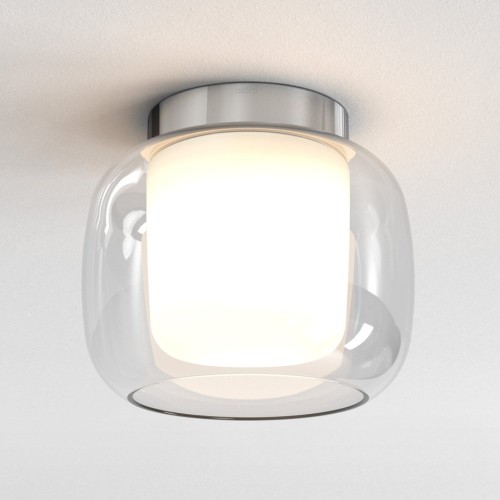 Aquina Ceiling 240 Bathroom Light in Polished Chrome with Blown Glass Diffuser IP44 rated 1xE27/ES 12W max LED Astro Lighting 1450003
