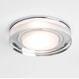 Vancouver Round Glass Bathroom Ceiling Light in Polished Chrome IP65 1x6W max. GU10 Lamp, Astro 1229003