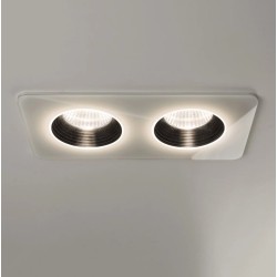 Vetro Twin LED Bathroom Recessed Downlight IP65 c/w 2 x 6W LED 3000K Dimmable, Astro 1254015