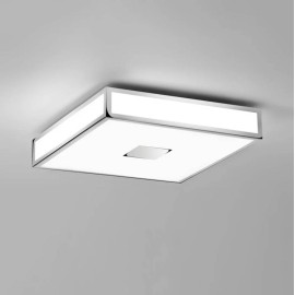 Mashiko 400 Square LED Bathroom Light in Polished Chrome IP44 27.4W 3000K LED for Ceiling Lighting Astro 1121067