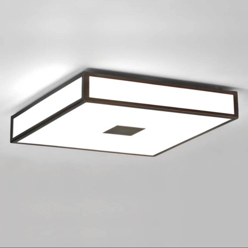 Mashiko 400 Square LED Bathroom Light in Bronze IP44 rated 27.4W 3000K LED for Ceiling Lighting Astro 1121069