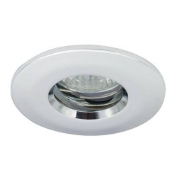 IP65 rated MR16/GU10 Diecast Bathroom Downlight in Chrome, Fixed Shower Light 72mm Cutout
