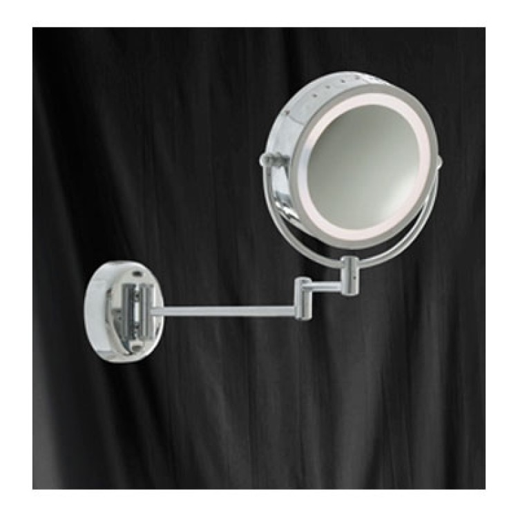 Searchlight Chrome Magnifying Bathroom Mirror Wall Light With Adjustable Arms 