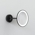 Mascali Round LED Vanity Mirror Light in Matt Black 2700K 7.2W IP44 Magnifying Mirror Astro 1373011