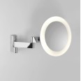 Niimi Round LED Magnifying Mirror for Bathroom Wall Mounting Polished Chrome Adjustable Arm IP44, Astro 1163001