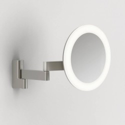 Niimi Round LED Magnifying Bathroom Mirror Matt Nickel Adjustable Arm IP44 5.2W LED 3000K, Astro 1163003