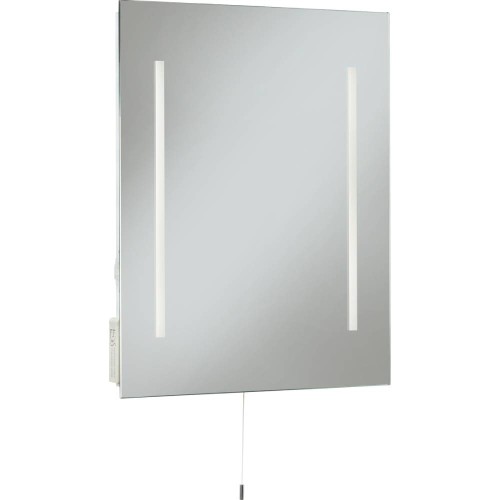 IP44 rated 500x390mm 10W LED Mirror (switched) with Dual Voltage Shaver Socket, Bathroom LED-lit Mirror