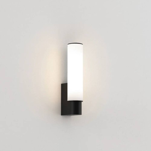 Kyoto LED Bathroom Wall Light IP44 8.8W 2700K in Matt Black and Frosted Tube Diffuser, Astro 1060013