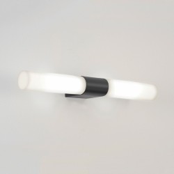 Padova Matt Black Bathroom Wall Light with Tube Diffuser IP44 rated 2 x LED G9 max. 3W, Astro 1143008
