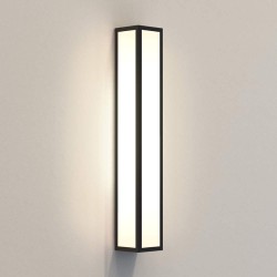 Salerno 520 Textured Black Wall Light with White Glass Diffuser IP44 using 3x SES/E14 lamps, Astro 1178010