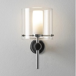 Arezzo Bathroom Wall Light in Polished Chrome and Clear Glass Shade IP44 G9 LED max. 3W, Astro 1049001