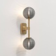 Tacoma Twin Bathroom Wall Lamp in Antique Brass using 2 Globe Shades (not included) and 2 x 3W Max LED G9 IP44 rated, Astro 1429008
