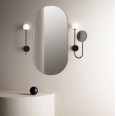Orb Bathroom Wall Light with 5x Round Mirror in Matt Black using 3W max. LED G9 IP44, Astro 1424003