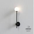 Orb Single Bathroom Wall Light in Matt Black using 3W max. LED G9 IP44, Astro 1424004