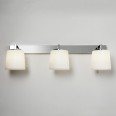 Triplex Bathroom Wall Lamp in Polished Chrome Switched IP44 3 x 40W G9 opal Diffuser, Astro 1304001