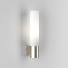 Bari Matt Nickel Bathroom Wall Light with White Opal Tube Diffuser IP44 G9 40W, Astro 1047004