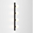 Cabaret 4 II Globe Bathroom Wall Light in Matt Black IP44 rated with Four Glass Globe Lamps 4x 3W LED G9, Astro 1087007