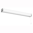 IP44 15W 3000K 1300lm LED Bathroom Wall Light 600mm in Chrome and Diffuser with Pull Cord Switch