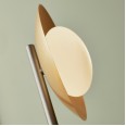 Platoy Gold and Dark Bronze Floor Lamp c/w 3 Dish Lamps and Pebble Shaped Opal Glass Diffuser G9 LED