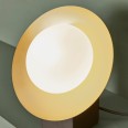 Platoy Gold and Dark Bronze Table Lamp c/w 1 Dish Lamp and Pebble Shaped Opal Glass Diffuser G9 LED