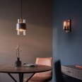 Fily Bronze Patina Wall Light with Clear Glass Shade 1x E27 LED/ES Filament Lamp