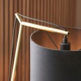 Hosty Table Lamp in Matt Brass with Black Fabric Shade and Exposed Fabric Flex 1x E14/SES Switched