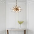 Starly 6 Lights Pendant Light in Antique Brass with Champagne Glass Shards 6x E14/SES LED Lamps