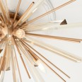 Starly 4 Lights Ceiling Flush Light in Antique Brass with Champagne Glass Shards 4x E14/SES LED Lamps
