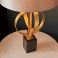 Molly Table Lamp in Antique Gold with Mink Fabric Shade and Marble Base 1x E27/ES LED Lamp