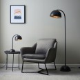 Towy Matt Black Table Lamp with Domed Shade 51cm Height using 1x E14/SES LED Lamp