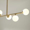 Goly Satin Brass 5 Lights Pendant with Smokey Mirror Glass Diffusers using 4x G9 LED Lamps Dimmable