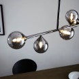 Goly Black Chrome 5 Lights Pendant with Smokey Mirror Glass Diffusers using 4x G9 LED Lamps Dimmable