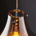 Pary Chrome Metallic Glass Large Pendant with Chrome Trim using 1x E27/ES Filament Lamp