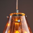 Pary Copper Metallic Glass Medium Pendant with Chrome Trim using 1x E27/ES Filament Lamp