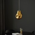 Pary Gold Metallic Glass Medium Pendant with Chrome Trim using 1x E27/ES Filament Lamp