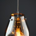 Pary Chrome Metallic Glass Medium Pendant with Chrome Trim using 1x E27/ES Filament Lamp