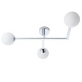 Dily Chrome Semi-Flush 3 Light Bathroom Ceiling Fitting IP44 using G9 LED Dimmable with Sphere Glass Shades