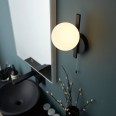 Dily Black Bathroom Wall Light IP44 with Switch and Sphere Glass Shade using 1x G9 LED Lamp
