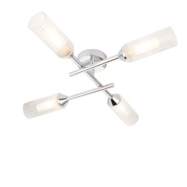 Kimy Polished Chrome Semi-Flush Bathrooom Ceiling Light 4 Lamps G9 LED IP44 Dimmable with Glass Diffusers