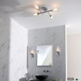 Kimy Polished Chrome Semi-Flush Bathrooom Ceiling Light 4 Lamps G9 LED IP44 Dimmable with Glass Diffusers