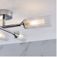 Kimy Polished Chrome Semi-Flush Bathrooom Ceiling Light 6 Lamps G9 LED IP44 Dimmable with Glass Diffusers